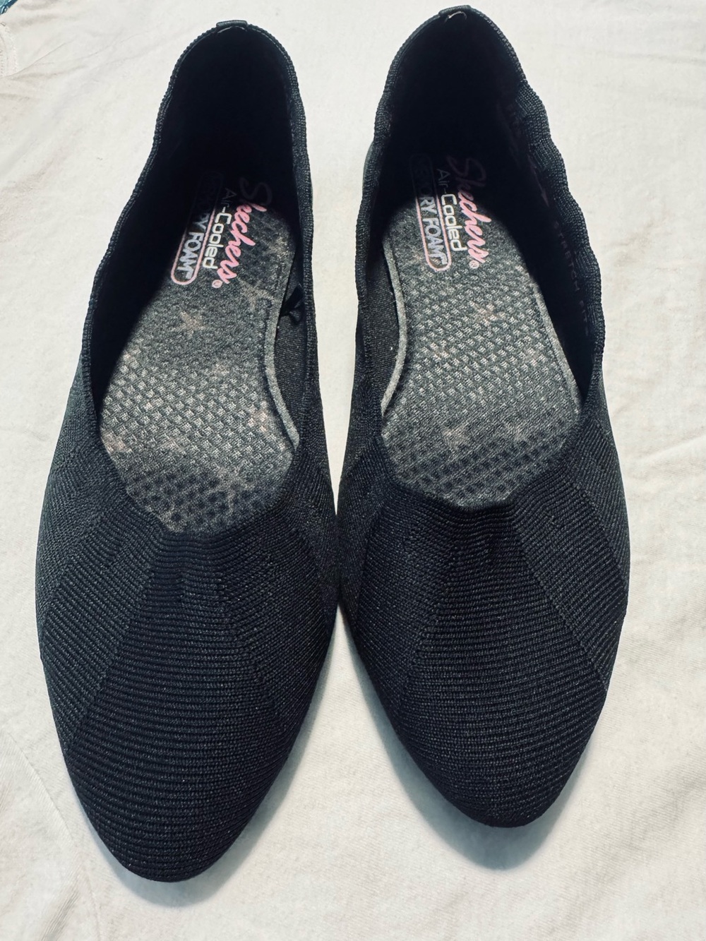 Skechers Women's Cleo Black Knit Flats NWOT